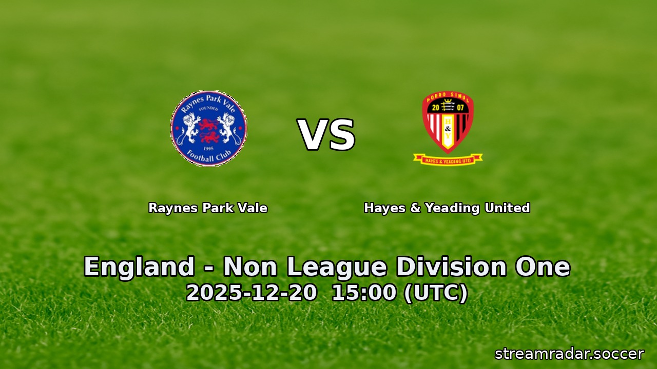 Raynes Park Vale vs Hayes & Yeading United