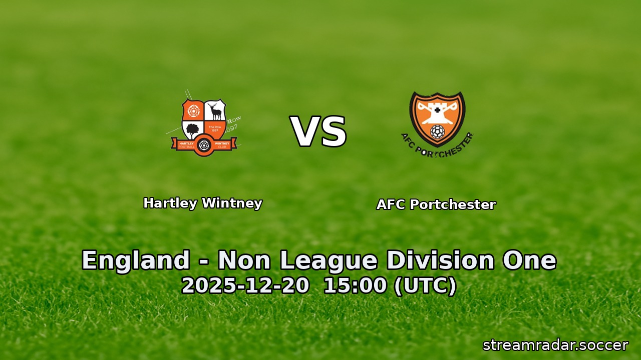 Hartley Wintney vs AFC Portchester