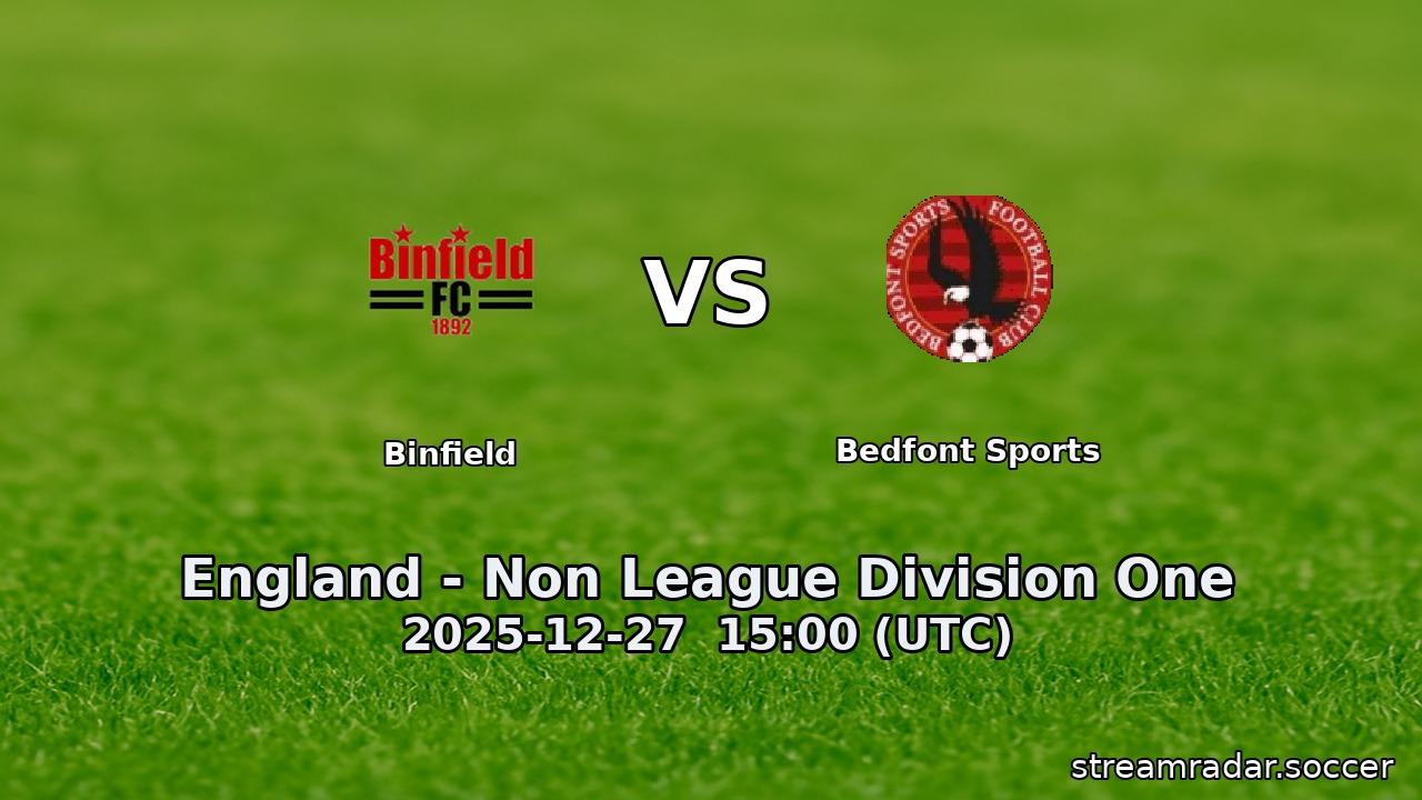 Binfield vs Bedfont Sports