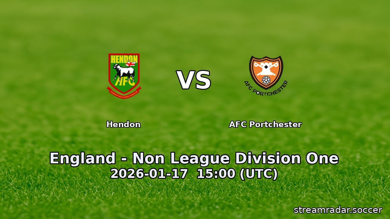 Hendon vs AFC Portchester