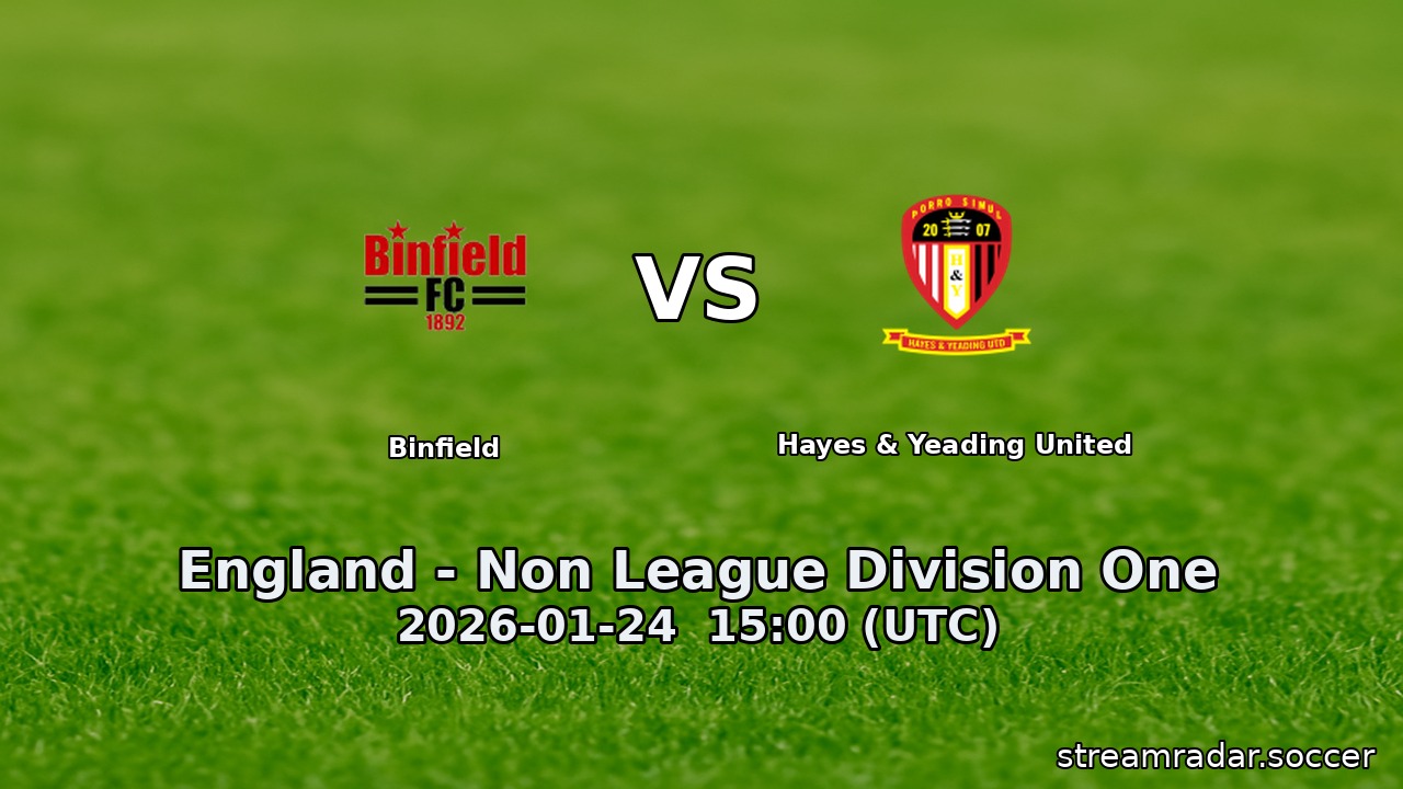 Binfield vs Hayes & Yeading United