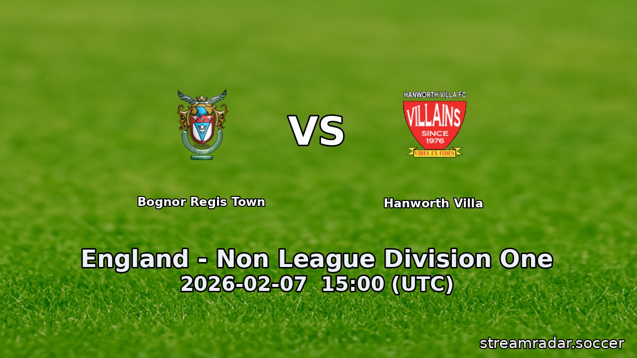 Bognor Regis Town vs Hanworth Villa