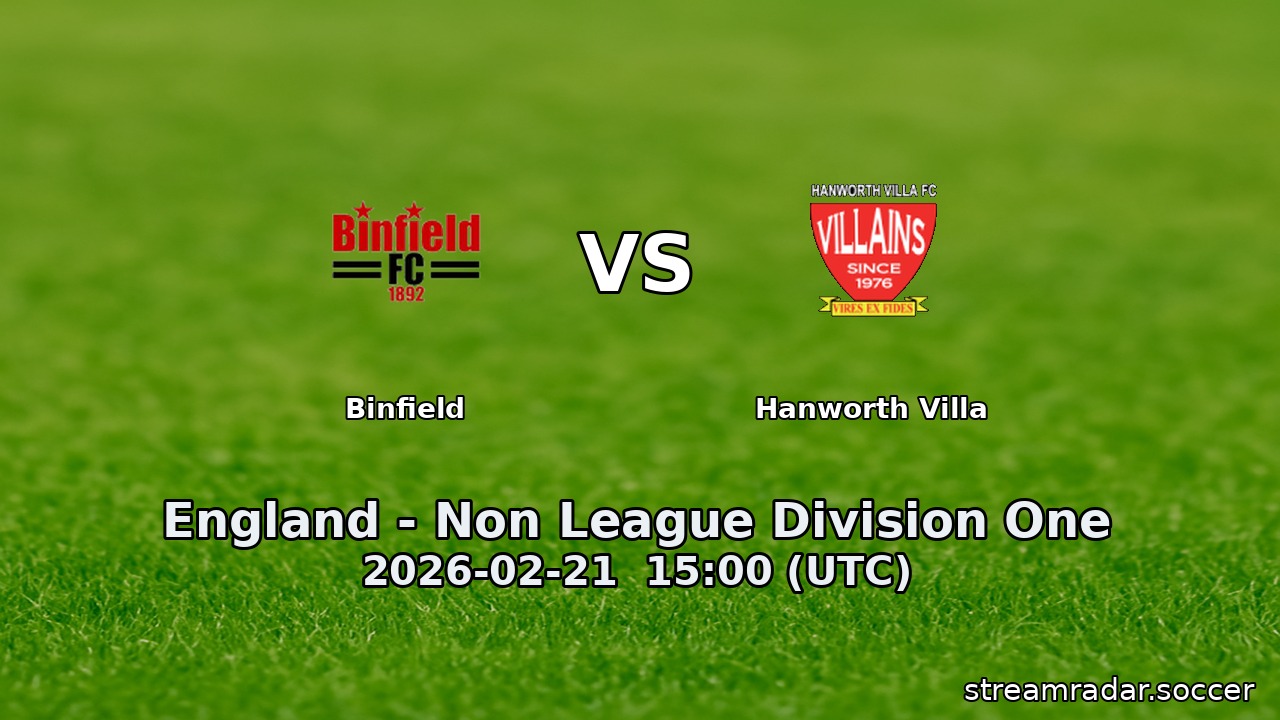 Binfield vs Hanworth Villa