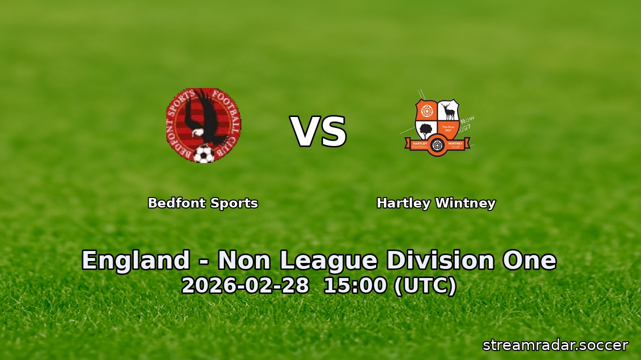 Bedfont Sports vs Hartley Wintney