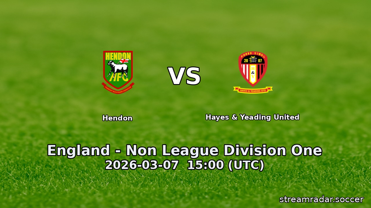 Hendon vs Hayes & Yeading United