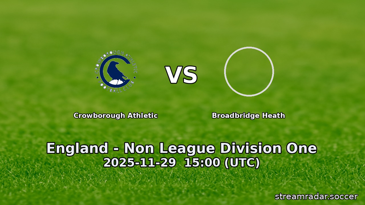 Crowborough Athletic vs Broadbridge Heath