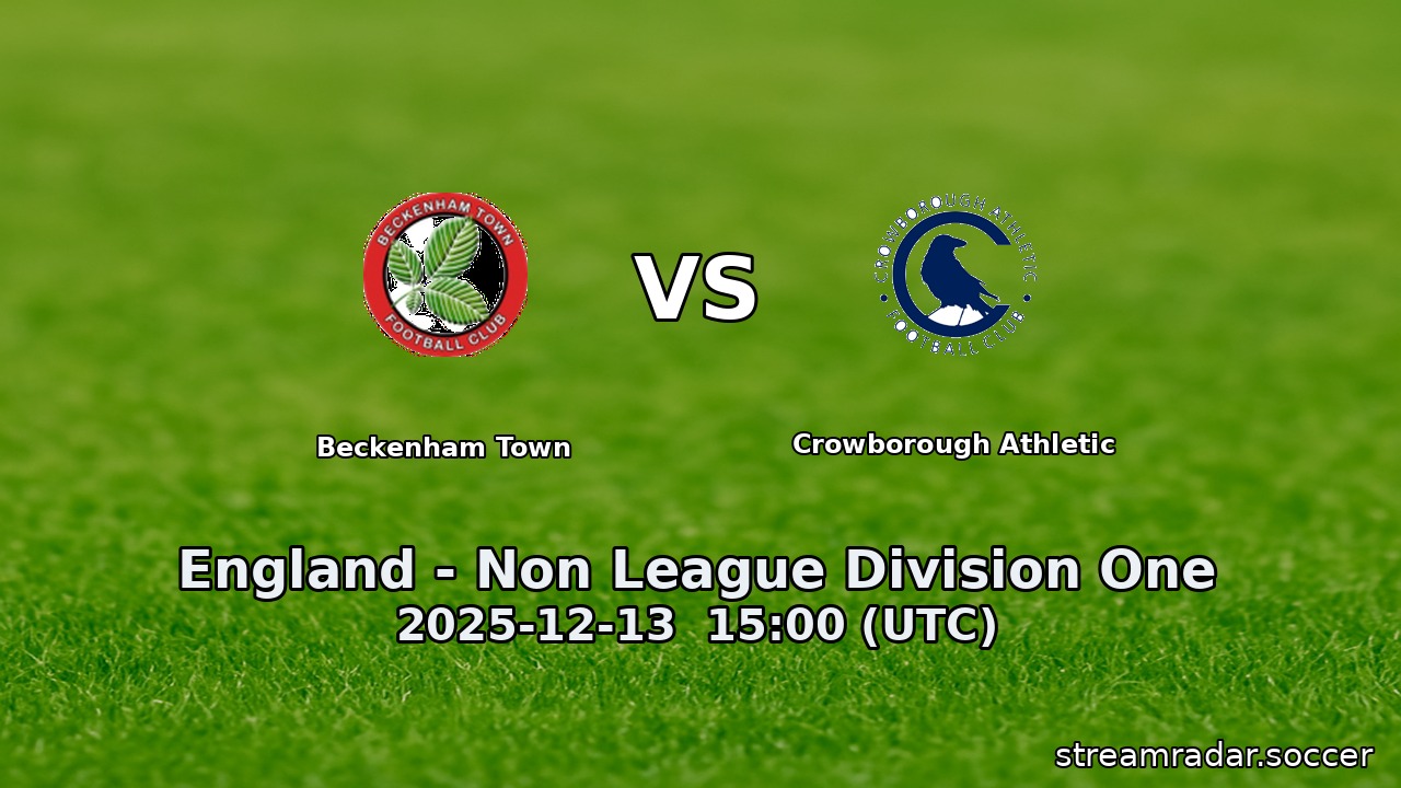 Beckenham Town vs Crowborough Athletic
