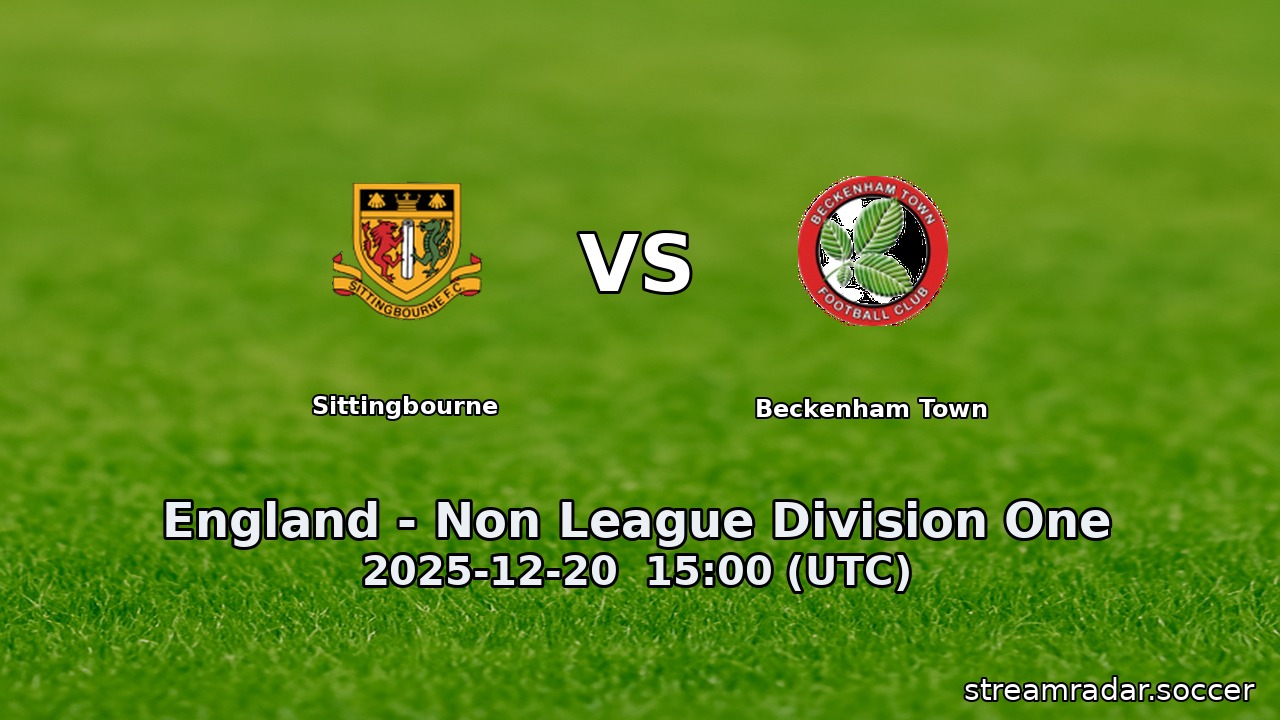 Sittingbourne vs Beckenham Town