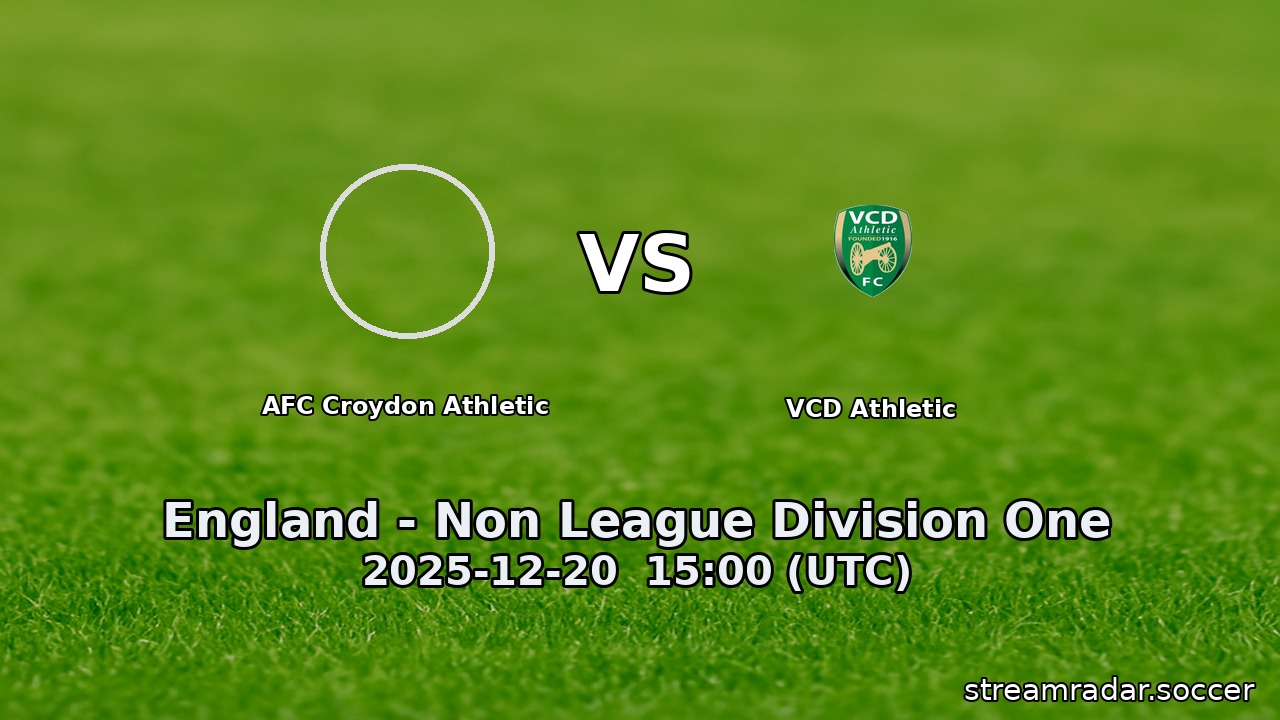 AFC Croydon Athletic vs VCD Athletic