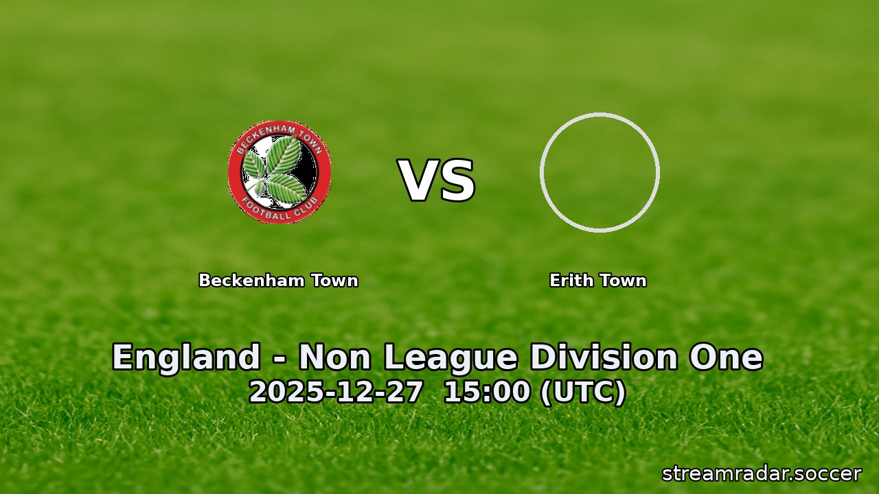 Beckenham Town vs Erith Town