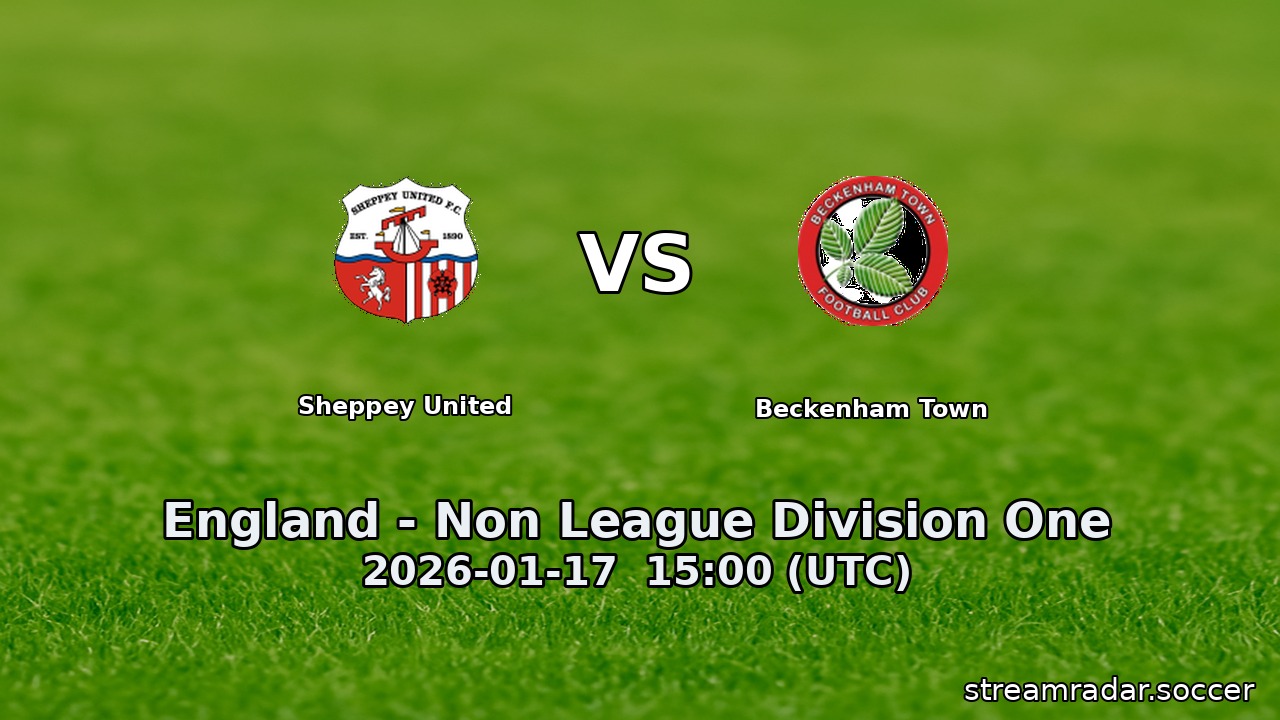Sheppey United vs Beckenham Town