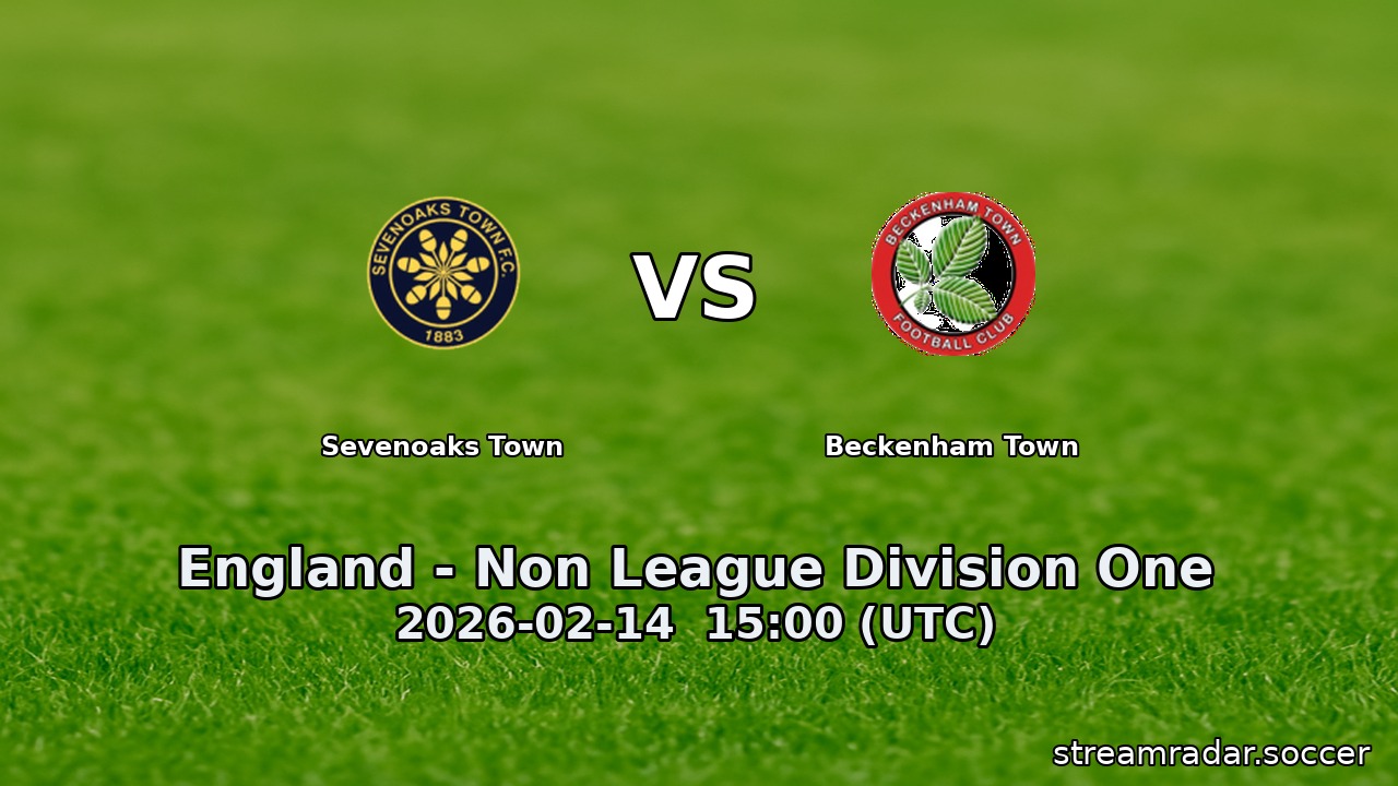 Sevenoaks Town vs Beckenham Town