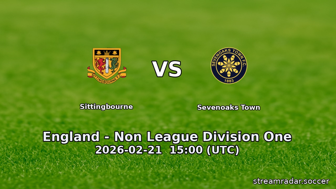 Sittingbourne vs Sevenoaks Town