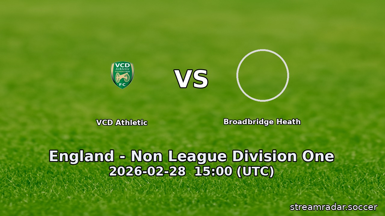 VCD Athletic vs Broadbridge Heath