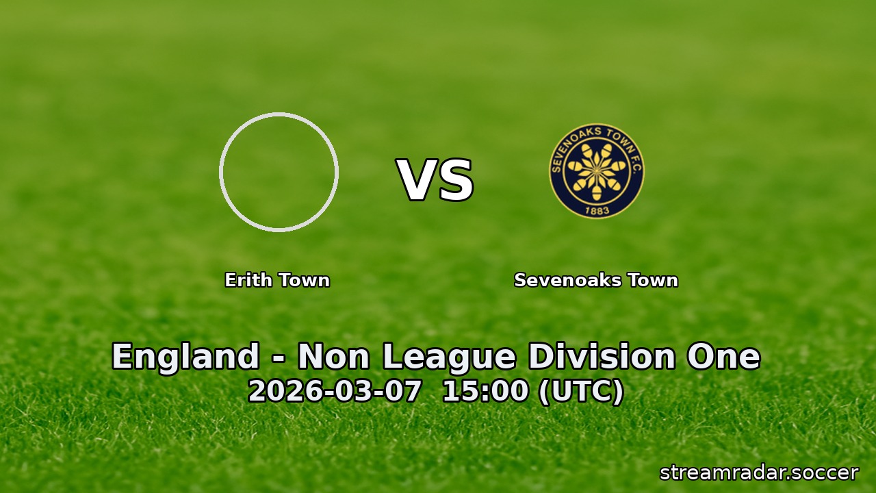 Erith Town vs Sevenoaks Town