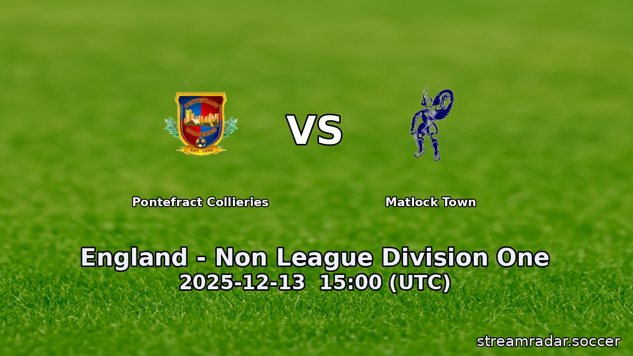 Pontefract Collieries vs Matlock Town