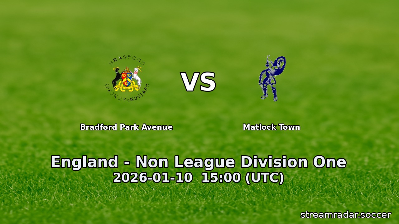 Bradford Park Avenue vs Matlock Town
