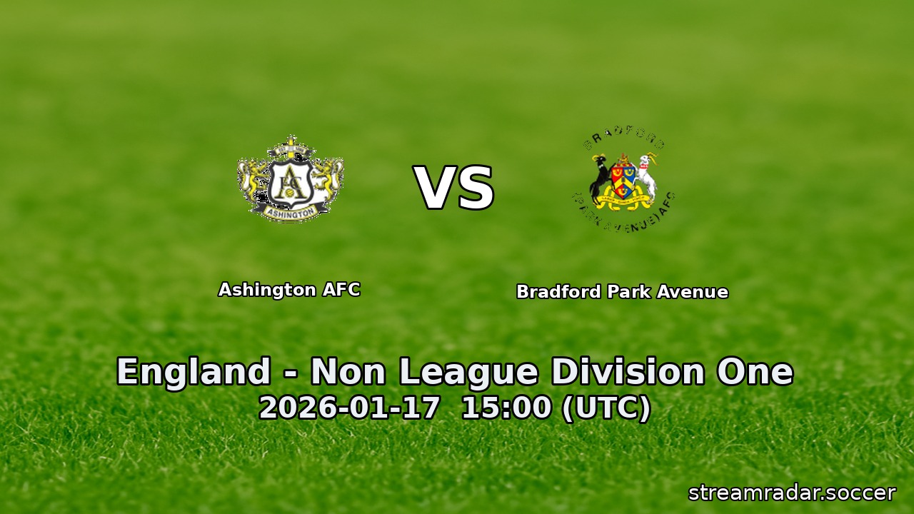 Ashington AFC vs Bradford Park Avenue