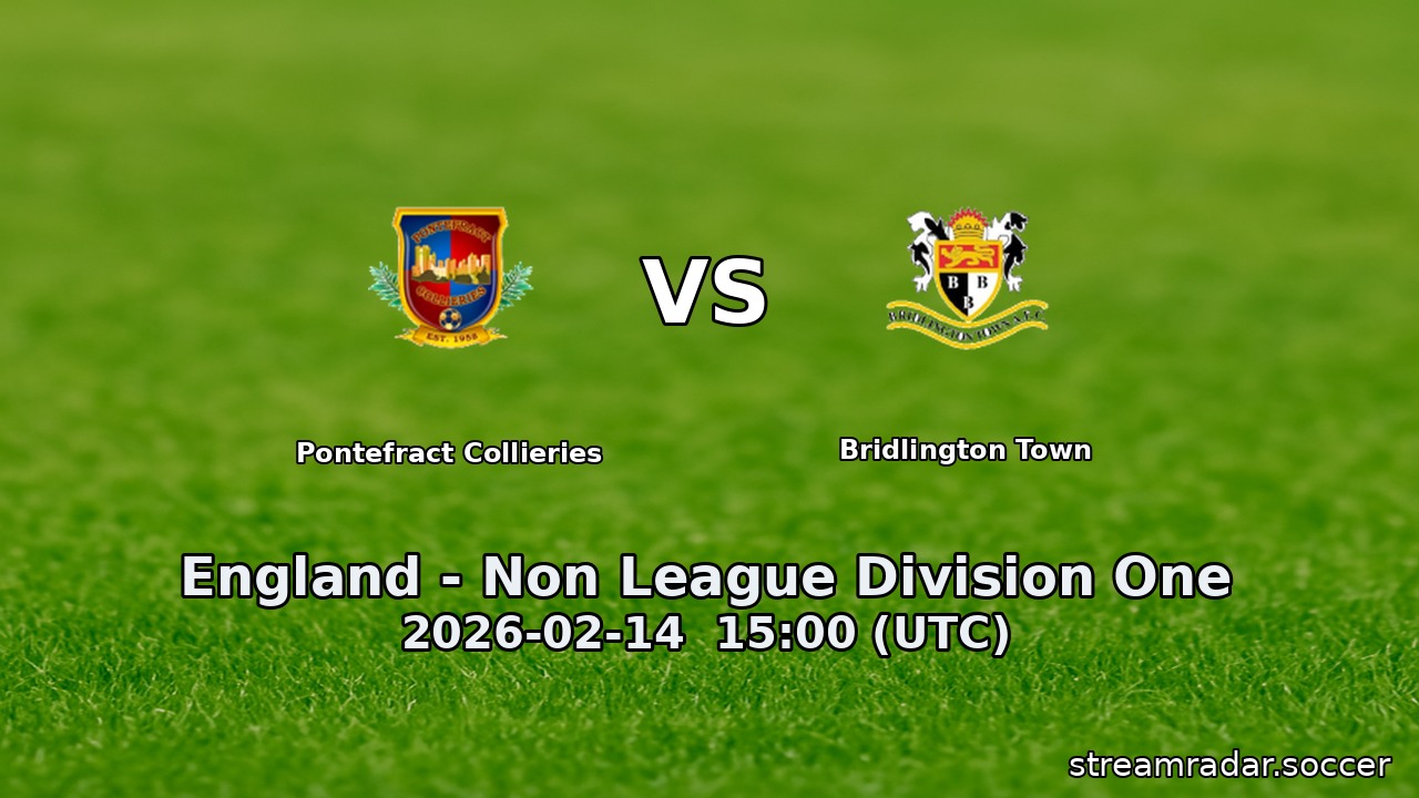 Pontefract Collieries vs Bridlington Town