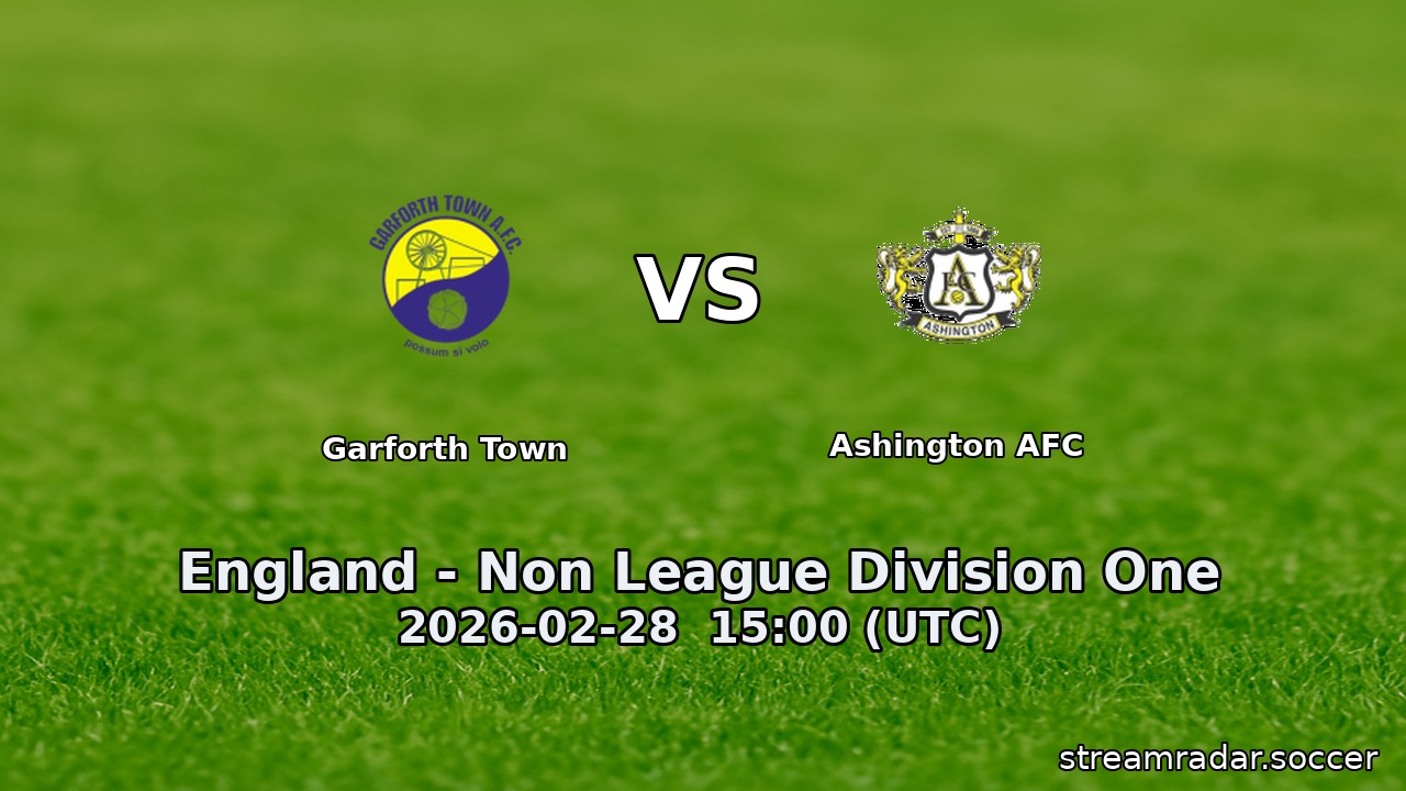 Garforth Town vs Ashington AFC