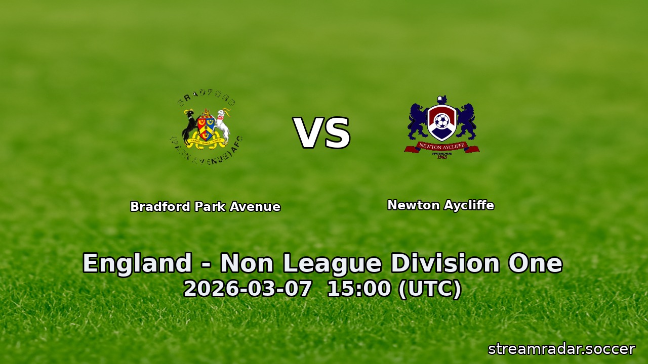 Bradford Park Avenue vs Newton Aycliffe