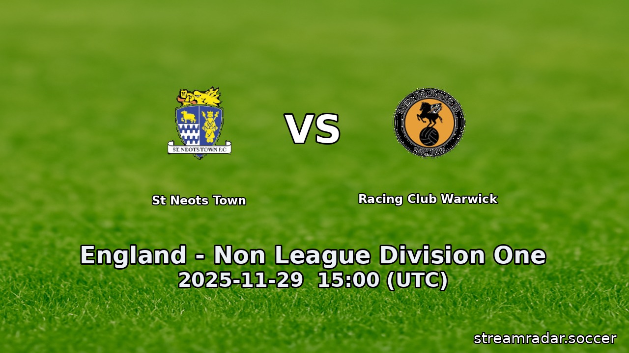 St Neots Town vs Racing Club Warwick