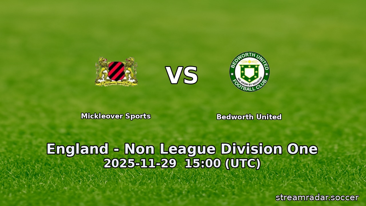 Mickleover Sports vs Bedworth United