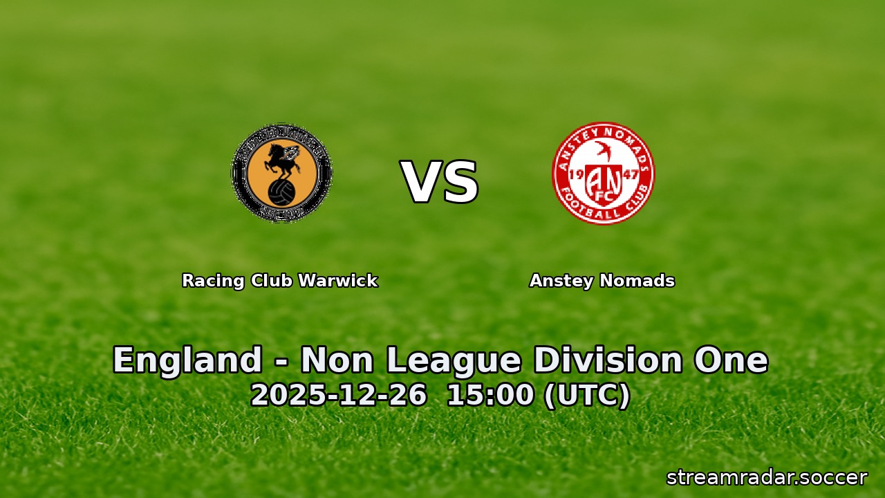 Racing Club Warwick vs Anstey Nomads