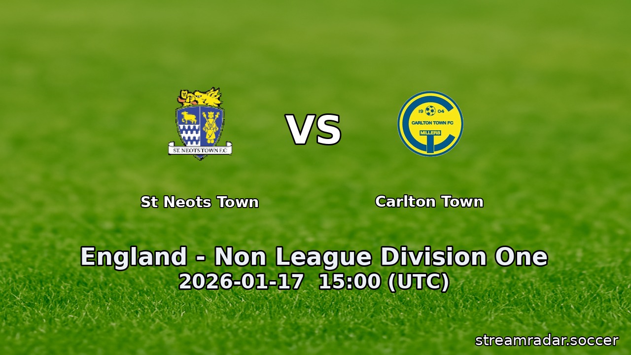 St Neots Town vs Carlton Town