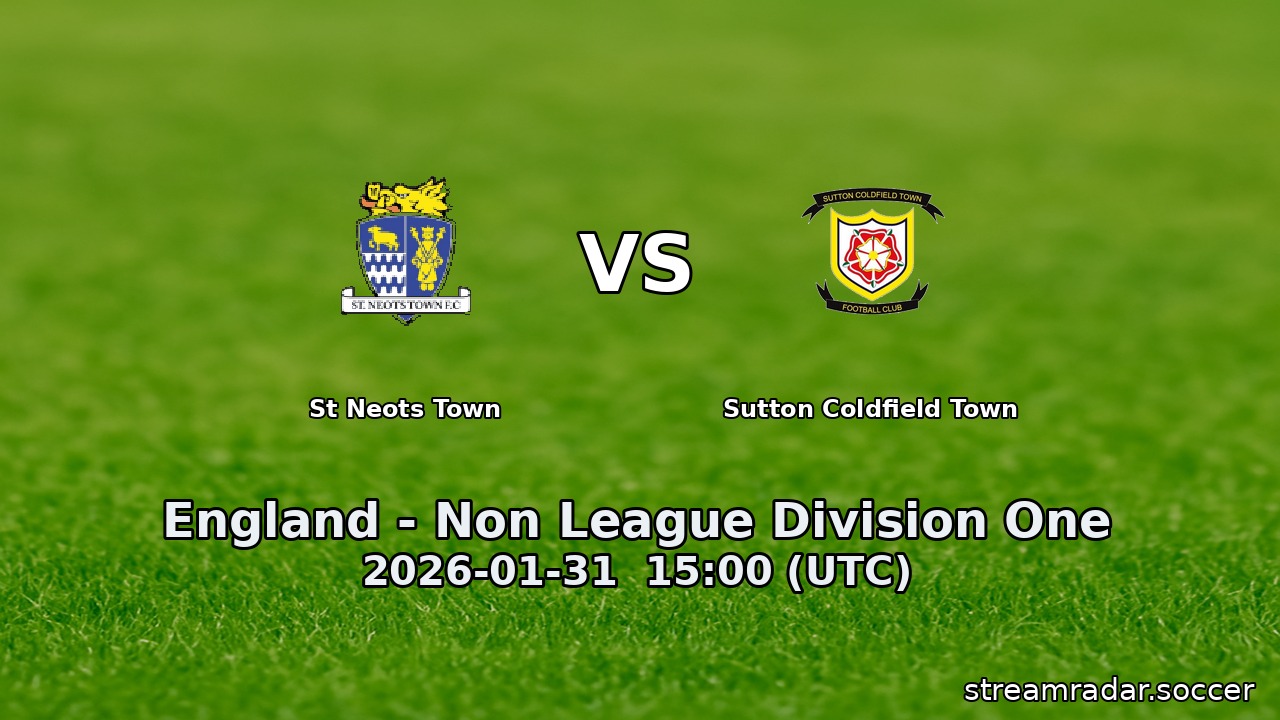 St Neots Town vs Sutton Coldfield Town