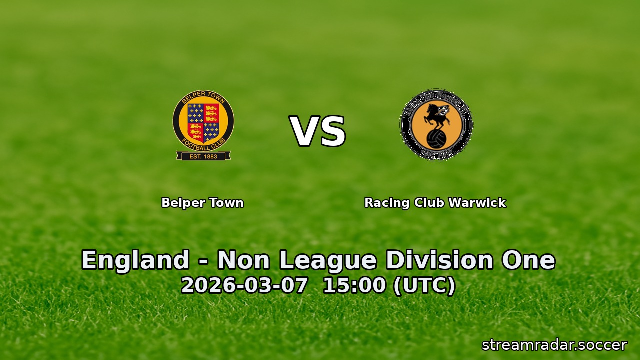 Belper Town vs Racing Club Warwick
