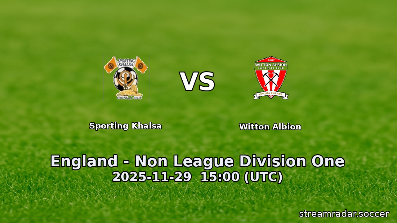 Sporting Khalsa vs Witton Albion