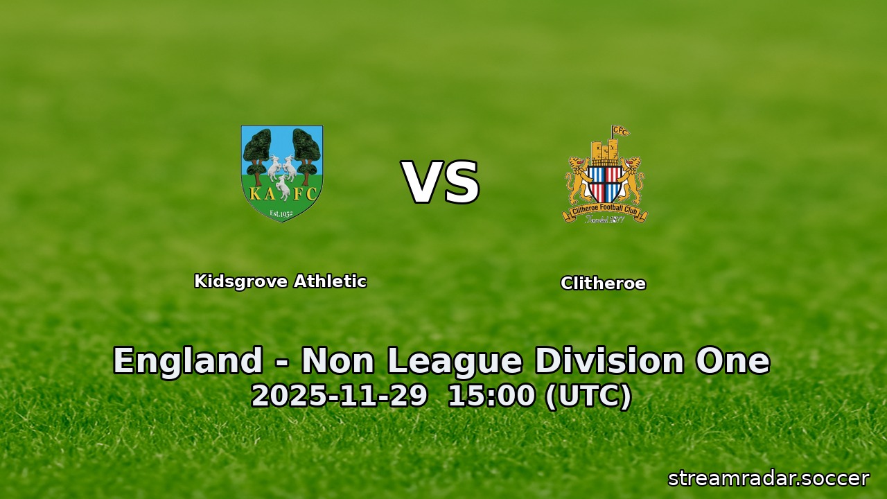 Kidsgrove Athletic vs Clitheroe