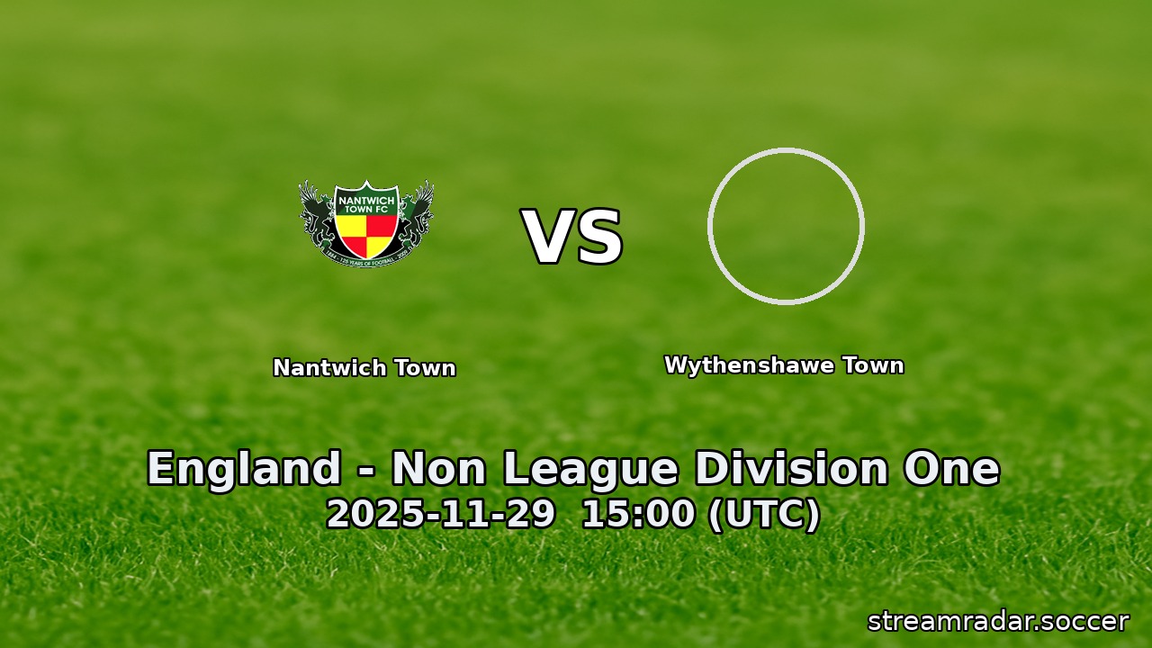 Nantwich Town vs Wythenshawe Town