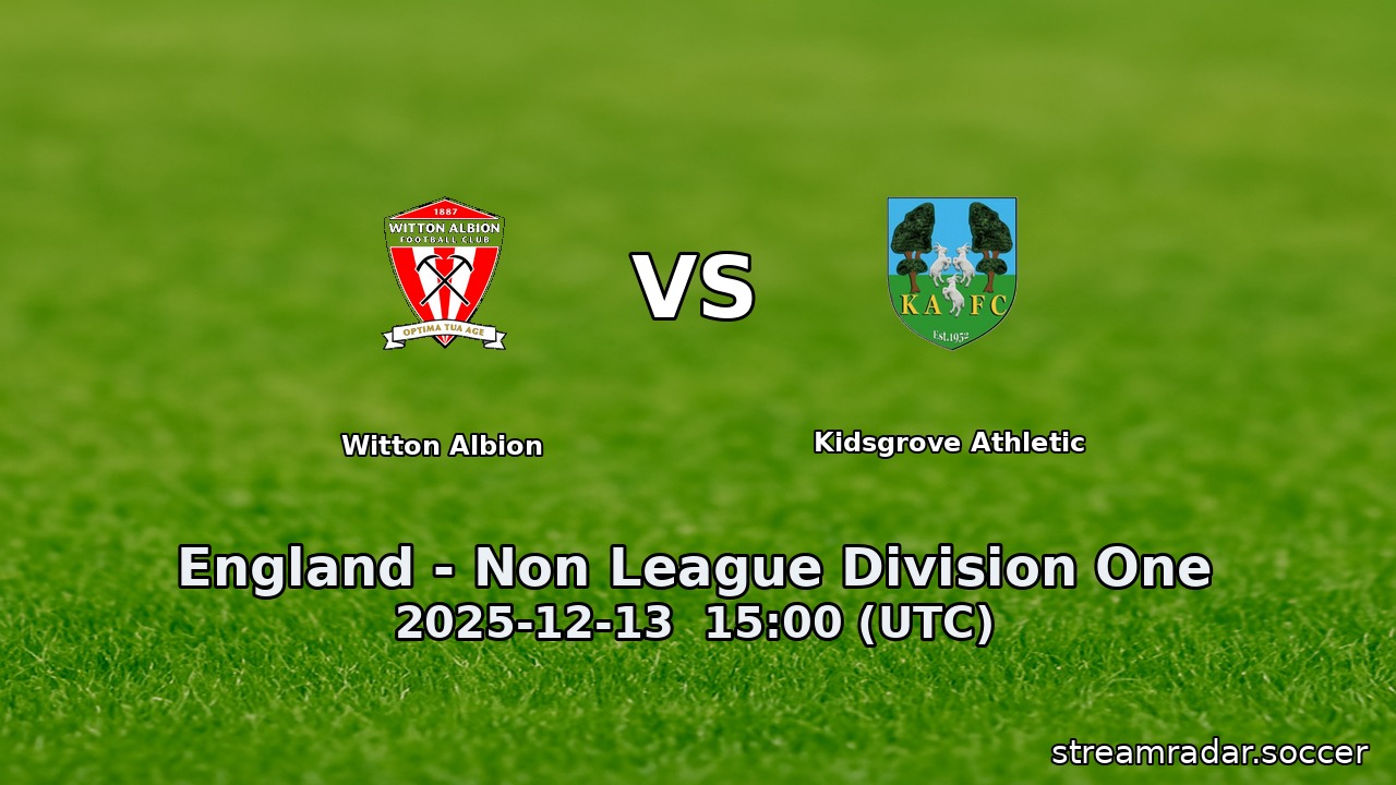 Witton Albion vs Kidsgrove Athletic
