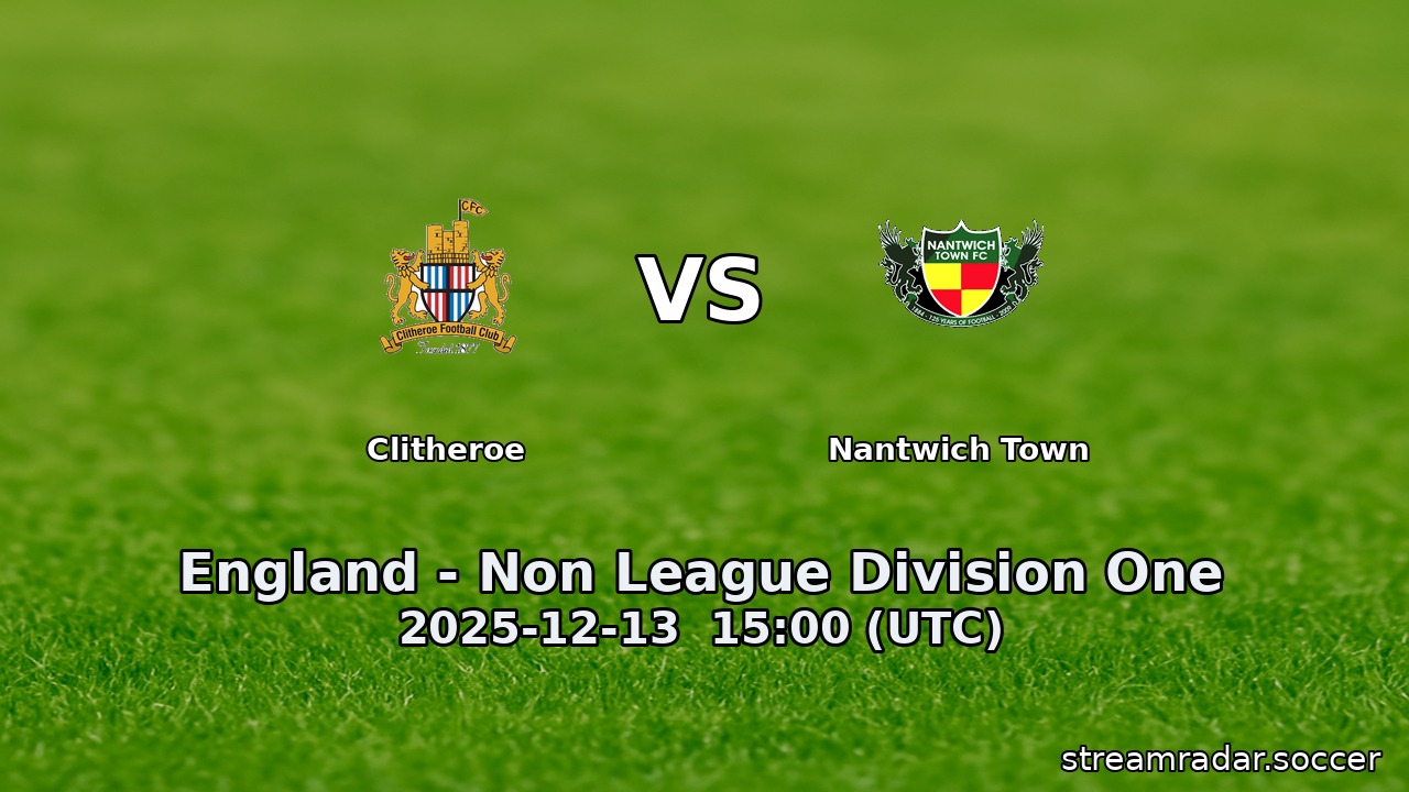 Clitheroe vs Nantwich Town