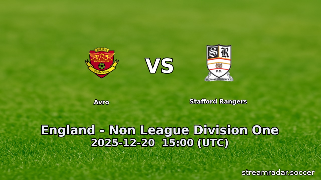 Avro vs Stafford Rangers