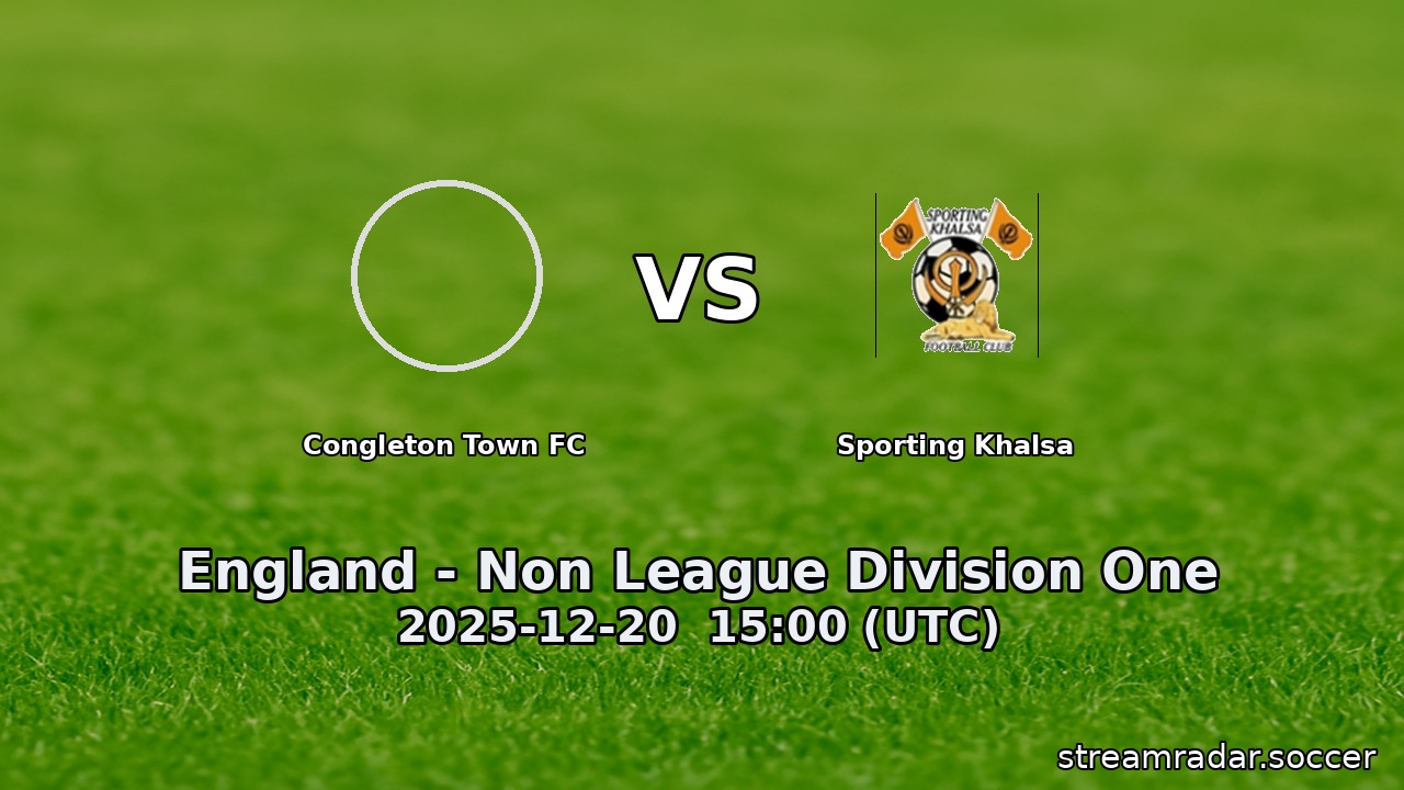 Congleton Town FC vs Sporting Khalsa