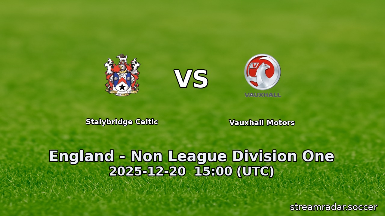 Stalybridge Celtic vs Vauxhall Motors