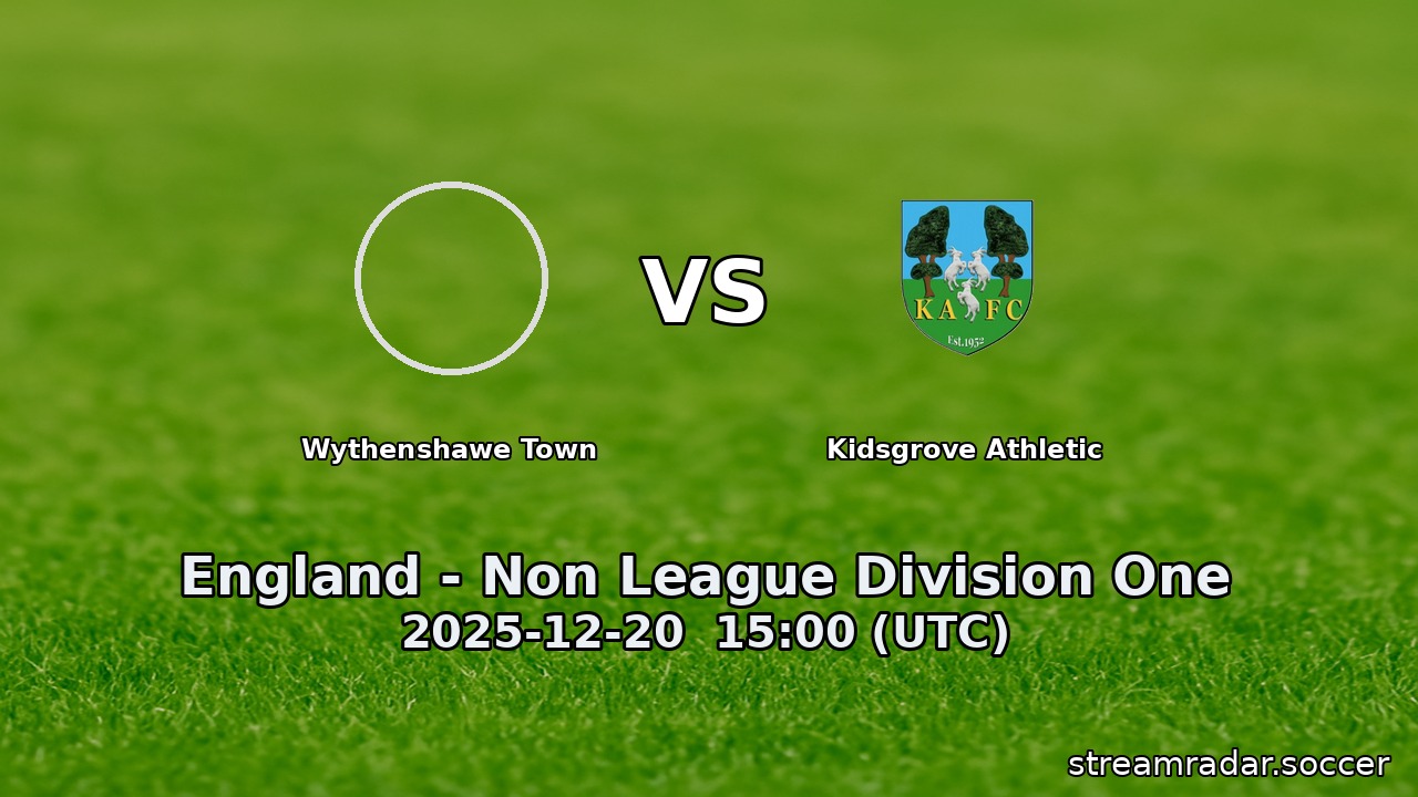Wythenshawe Town vs Kidsgrove Athletic