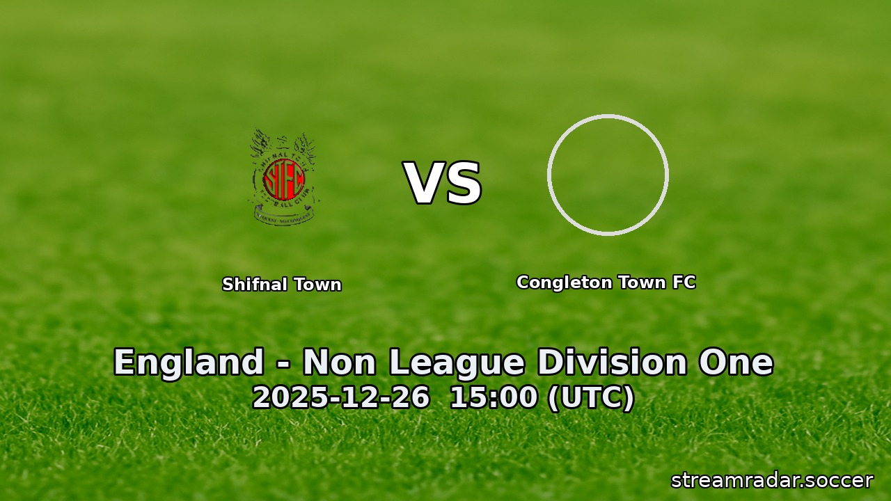 Shifnal Town vs Congleton Town FC