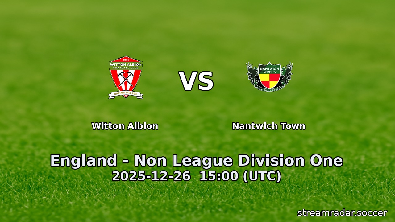 Witton Albion vs Nantwich Town
