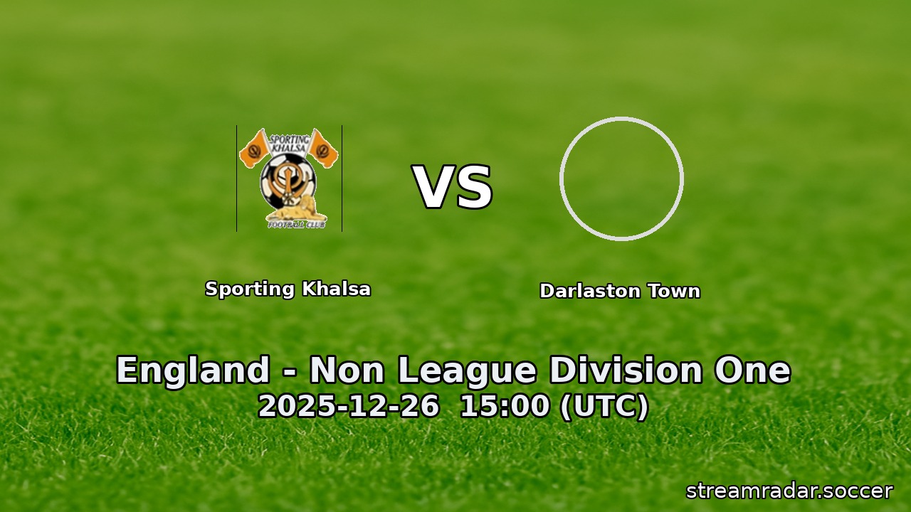 Sporting Khalsa vs Darlaston Town