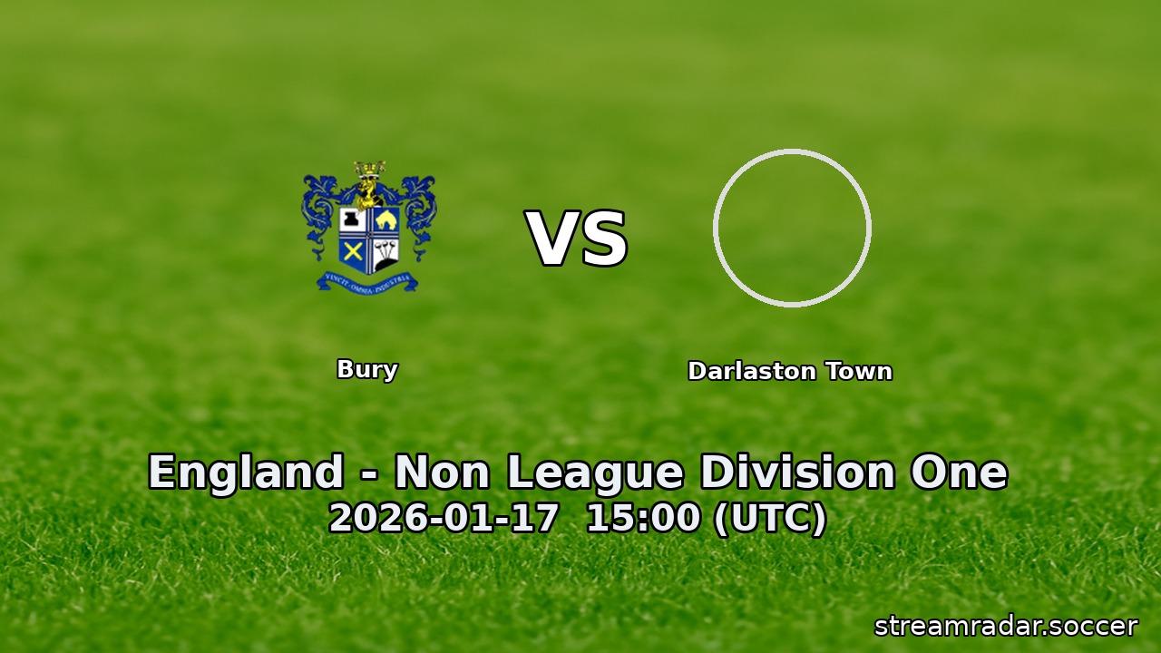 Bury vs Darlaston Town