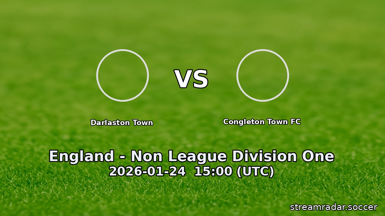 Darlaston Town vs Congleton Town FC