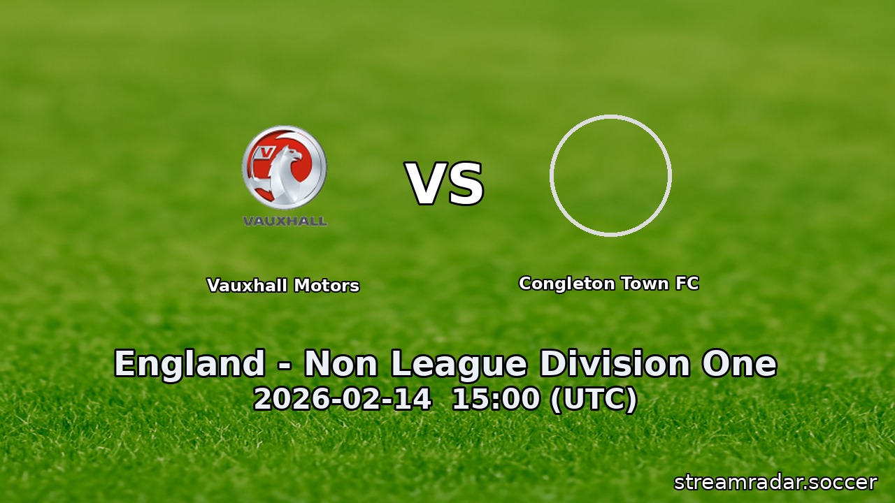 Vauxhall Motors vs Congleton Town FC