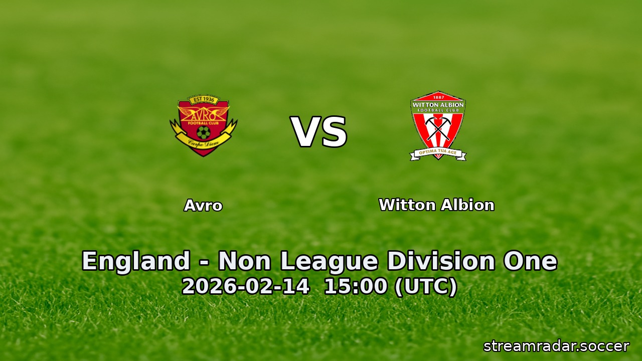Avro vs Witton Albion