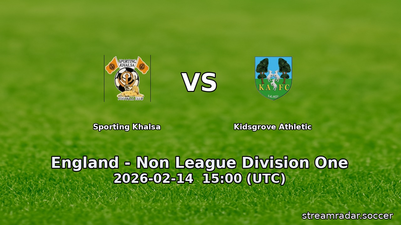 Sporting Khalsa vs Kidsgrove Athletic