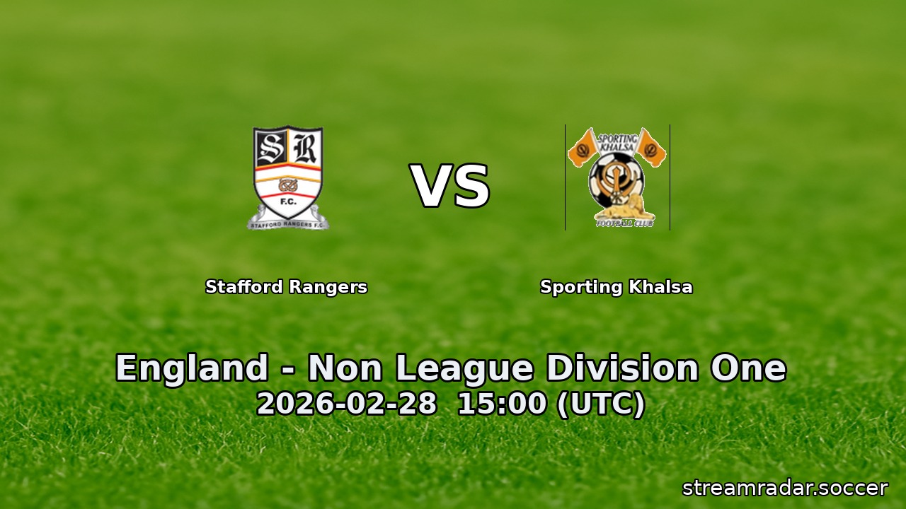 Stafford Rangers vs Sporting Khalsa