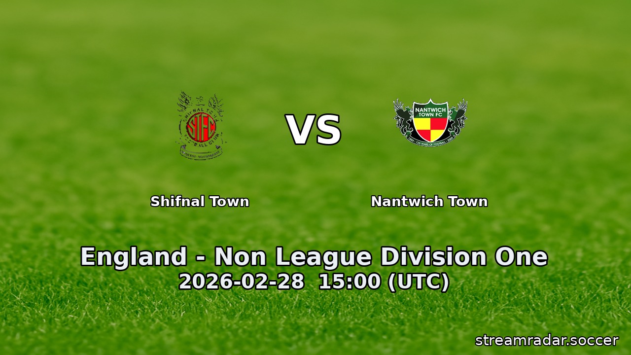 Shifnal Town vs Nantwich Town